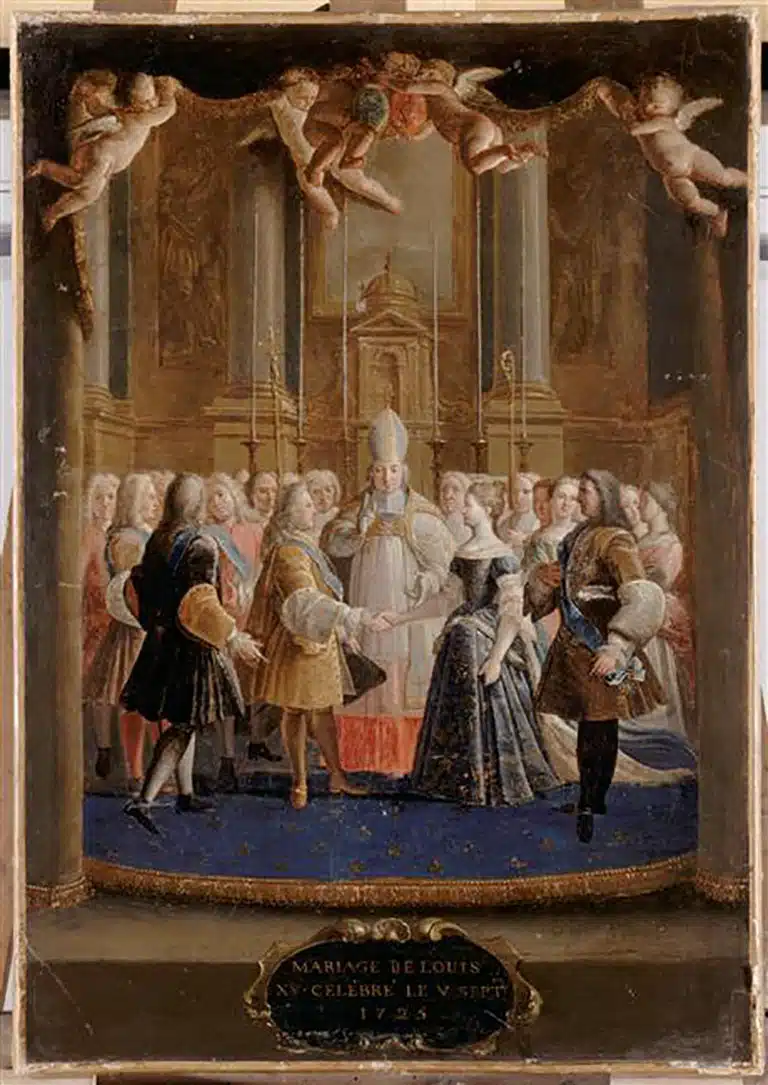 Le mariage de Louis XV dans la chapelle de la Trinité