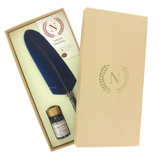 Coffret d&rsquo;écriture Napoléon – Plume d&rsquo;oie Bleue – Bortoletti